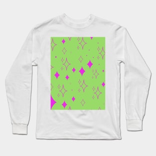 Kawaii diamond stars - Green and purple Long Sleeve T-Shirt